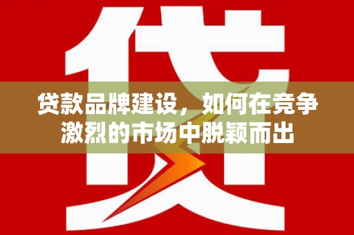 雷州贷款品牌建设，如何在竞争激烈的市场中脱颖而出