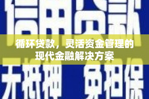 内湖循环贷款，灵活资金管理的现代金融解决方案