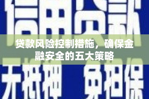 合浦贷款风险控制措施，确保金融安全的五大策略
