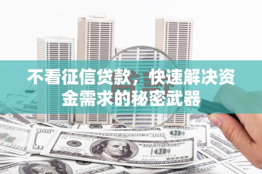 礼县不看征信贷款，快速解决资金需求的秘密武器