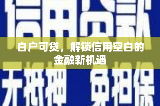 玉田白户可贷，解锁信用空白的金融新机遇