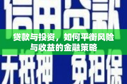 屏边贷款与投资，如何平衡风险与收益的金融策略